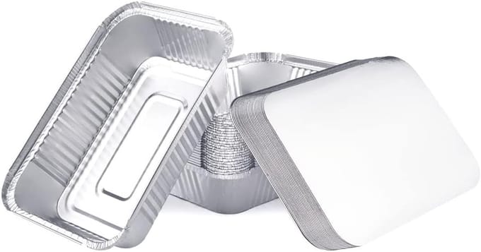 Kapsalon bak - 911 ml - 100stuks - + deksel - Aluminium - alubak