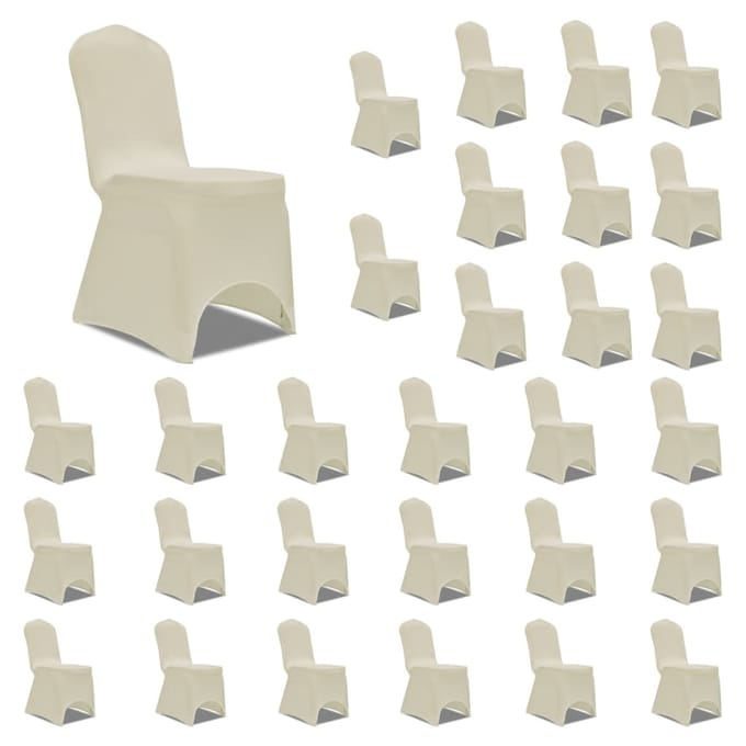vidaXL - Stoelhoezen - stretch - 30 - st - crème