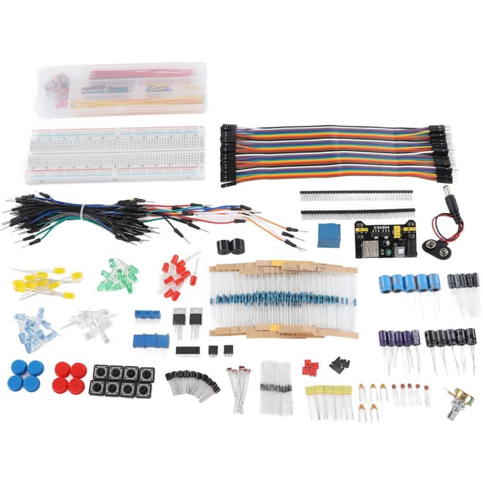 Kit d'assortiment de composants électroniques Module d'alimentation Résistance Condensateur Transistor Fils de connexion