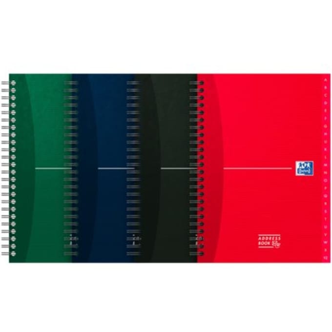 Adresboek oxford office essentials a5 72vel Dubbelspiraal assorti