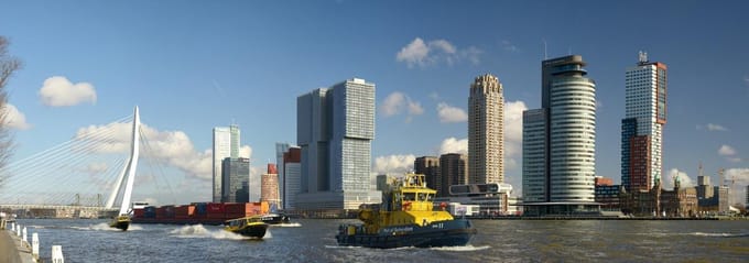 Fotobehang Rotterdam Skyline en Kop van Zuid 450 x 260 cm - € 295,--
