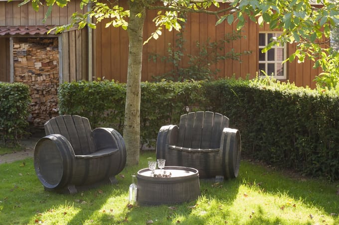 Loungeset Wijn "Doc", / Kunststof, 2x stoel = 1 tafel