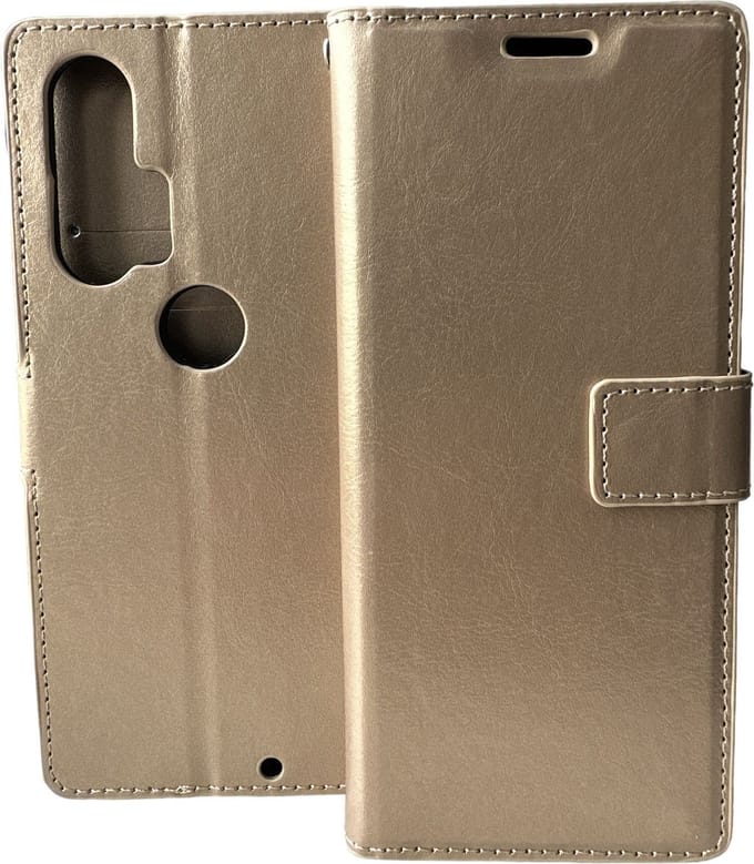 Portemonnee Book Case Hoesje Geschikt voor: Motorola Edge Plus - Goud