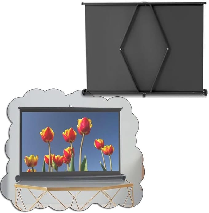 Projectiescherm Tafel - Filmscherm Draagbaar - Thuisbioscoop Presentaties - Handmatig Uitschuifbaar - 50 Inch 16:9