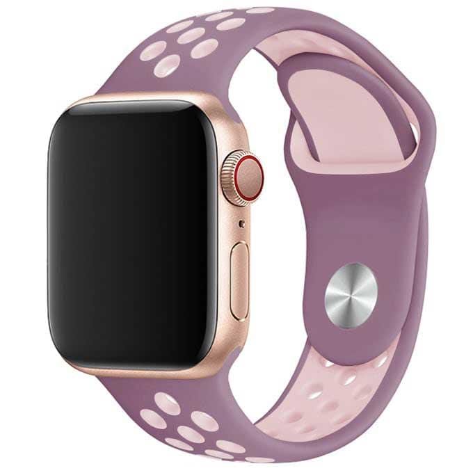 2+2 | Apple Watch Bandje Fusion - Dubbel - Siliconen - Violet Roze