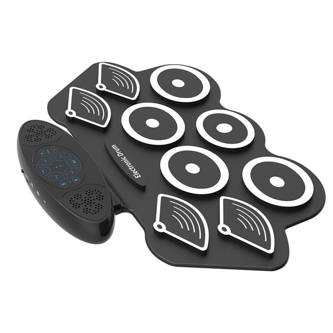 Ensemble de batterie électronique Portable à 9 tampons, enroulable en Silicone, avec 2 haut-parleurs stéréo intégrés US Plug