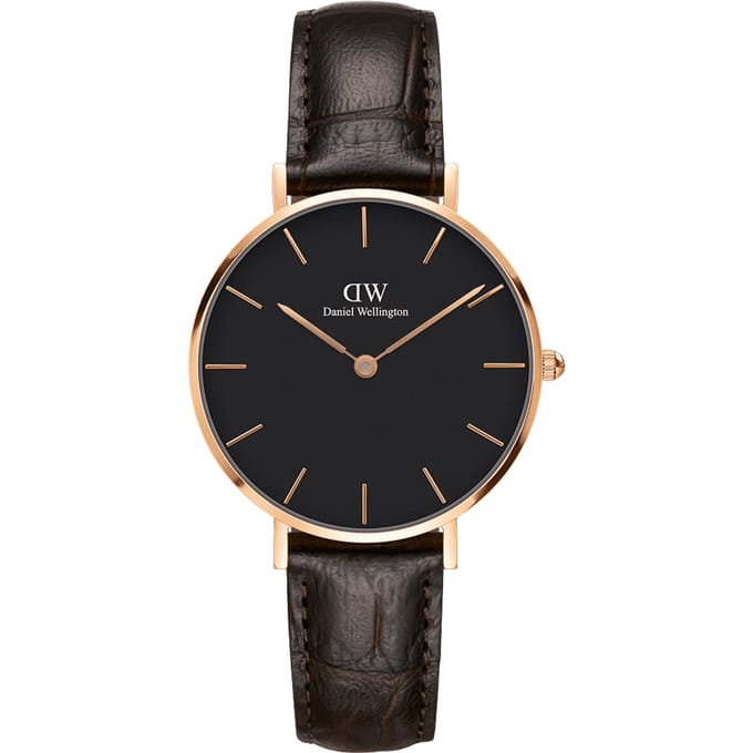 Daniel Wellington DW Watch Petite York Black Rose Gold 28mm