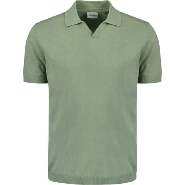 No Excess Pullover short sleeve polo v solid green