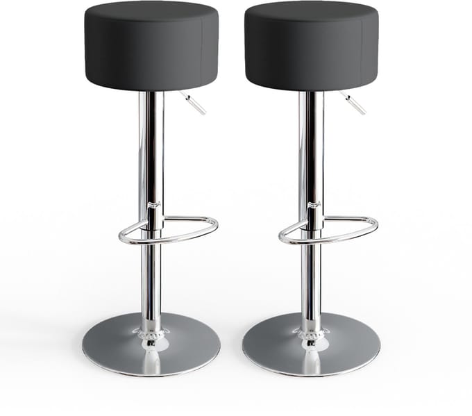 Vicco Barkrukken set van 2 – 33 x 92 cm 2 delen Zwart