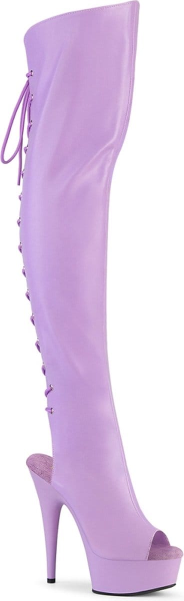 Pleaser - DELIGHT-3019 Plateau Laarzen - US 8 - 38 Shoes - Paars