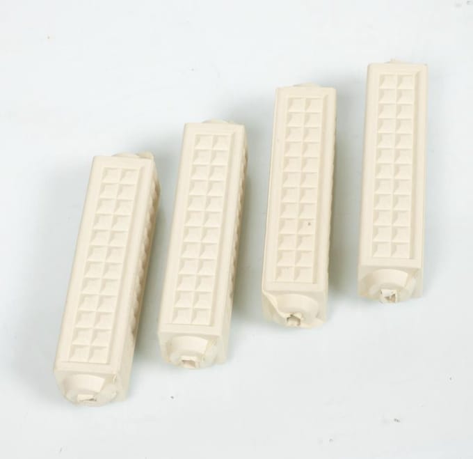 Jeu de 4 patins de pédales éclair blanc crème pour mobylette MBK cyclomoteur mob