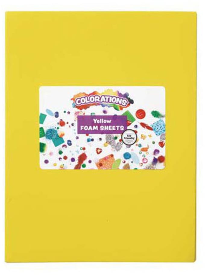 Colorations foam knutselvellen geel 10 stuks - creatief speelgoed.