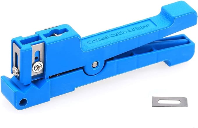 Vezel Optische Stripper - Buffer Tube Tool - Coax Kabel Strippen - Verstelbare Bladdiepte - 20 Gram Gewicht - Blauw