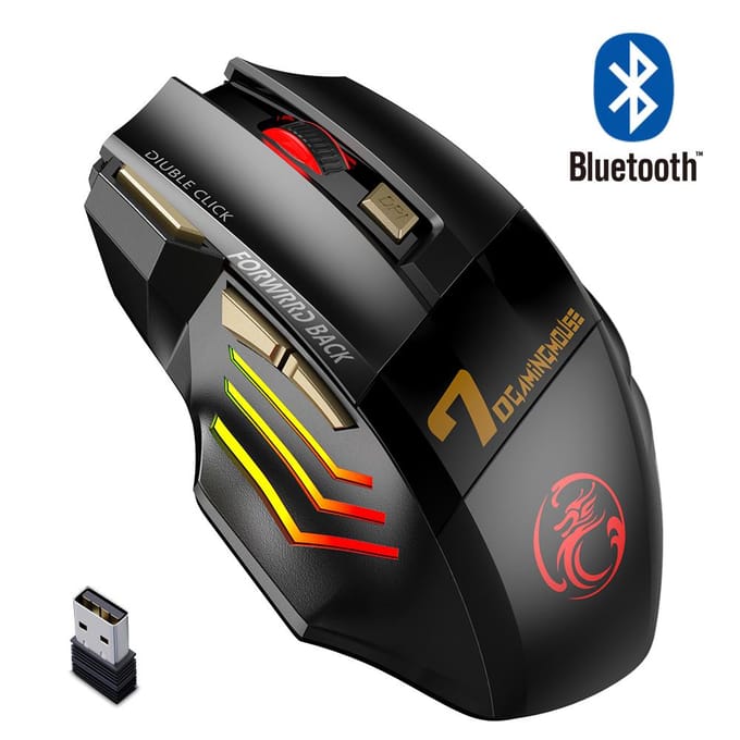 Oplaadbare draadloze muis Bluetooth Gamer Gaming-muis Computer Ergonomische Mause met achtergrondverlichting Rgb Stille muizen voor laptop Pc Bluetooth mouse gray