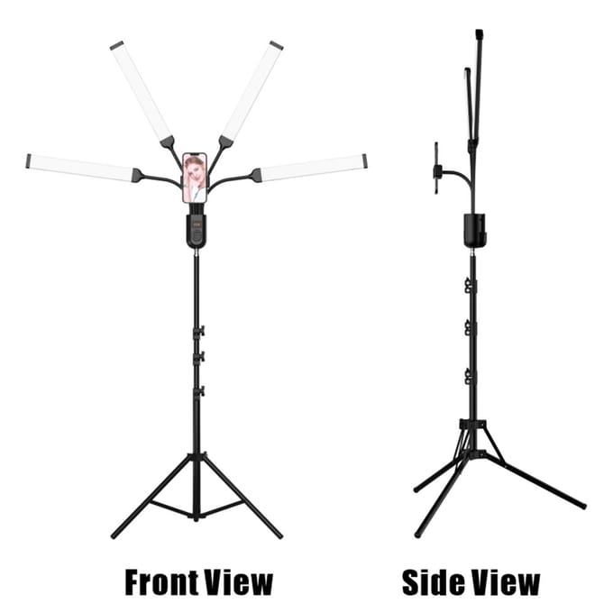 Flexibel 4-armig LED Videolicht Fotografie Invullicht 3000K/4000K/6000K Tweekleurig Dimbaar Timer US Plug white