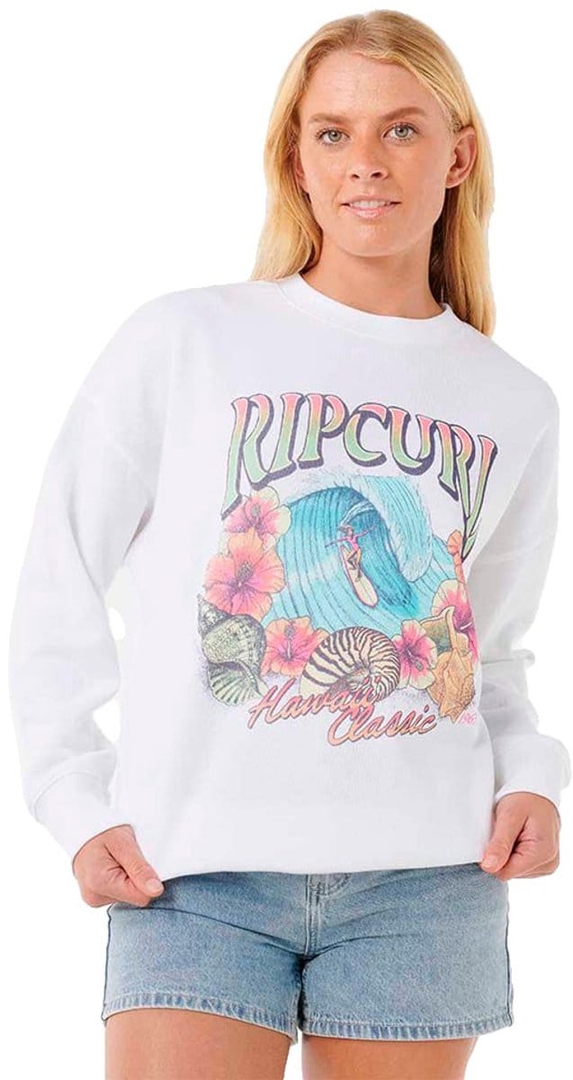 Rip Curl Hawaii Classic Heritage Crew Sweatshirt Wit M Vrouw