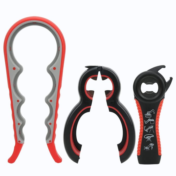 3 stuks/set Multifunctionele Roestvrijstalen Handmatige Blikopener Kit Keukenaccessoire black