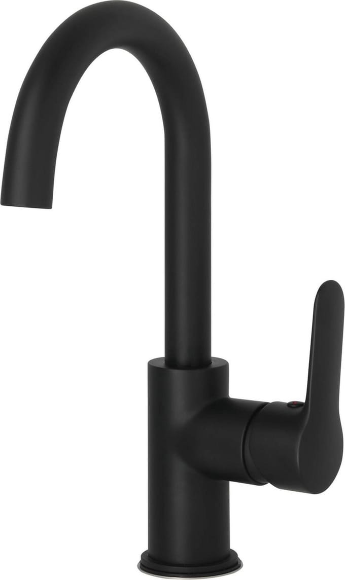 Saqu Dream Wastafelkraan - 21 cm Hoge Uitloop - met Aansluiting - Mat Zwart