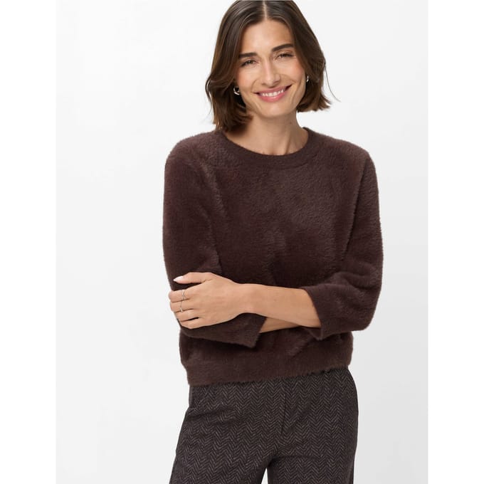 Brax Dames Trui  Style NOEMI brunette, donkerbruin, maat 36