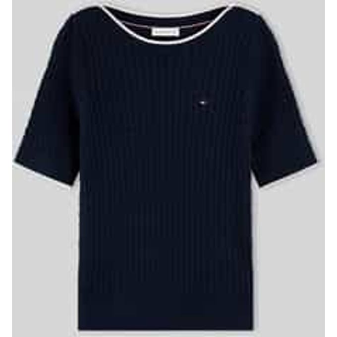 regular fit pullover van puur katoen met korte mouwen