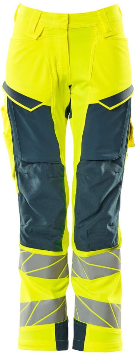 Mascot Accelerate Safe Broek met kniezakken 19078-511 - hi-vis geel/donkerpetrol - C48 - 76