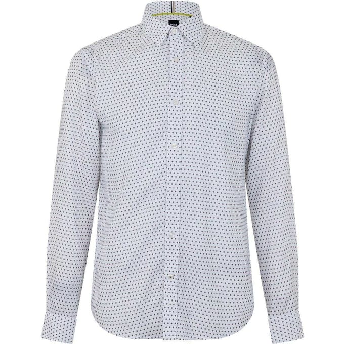 Boss Heren Polka Dot Regular Overhemd met Lange Mouwen (Helder groen)