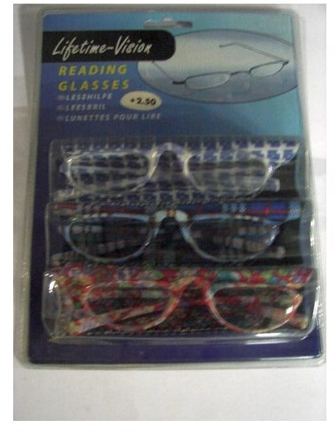 Lifetime leesbrillen set met etui multicolor voor volwassenen.