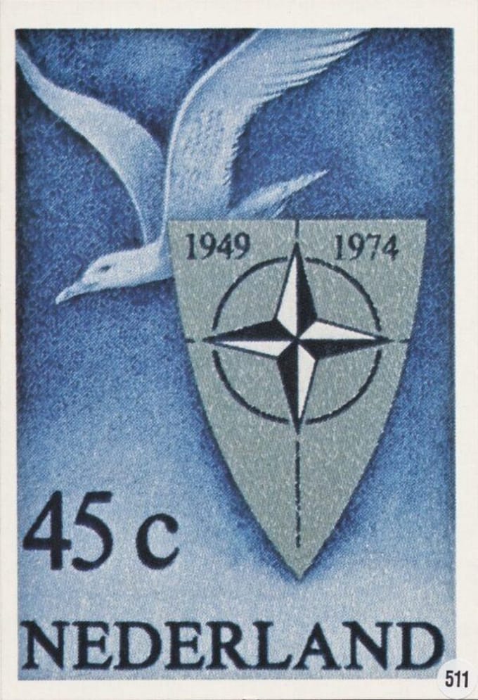 Briefkaart met afbeelding 25 jaar N.A.V.O. postzegel
