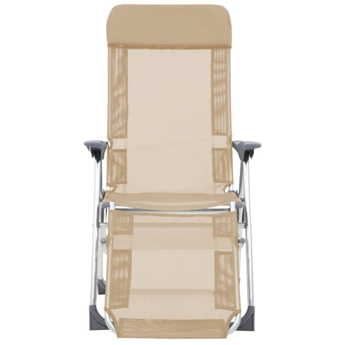 vidaXL - Campingstoelen - met - voetensteun - 2 - st - inklapbaar - textileen - crème