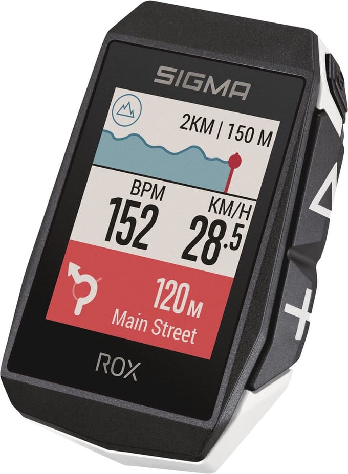 Sigma Sport ROX 11.1 EVO GPS Fietscomputer - Wit - HR + Cad/Snelhd. magneetloze sensoren set