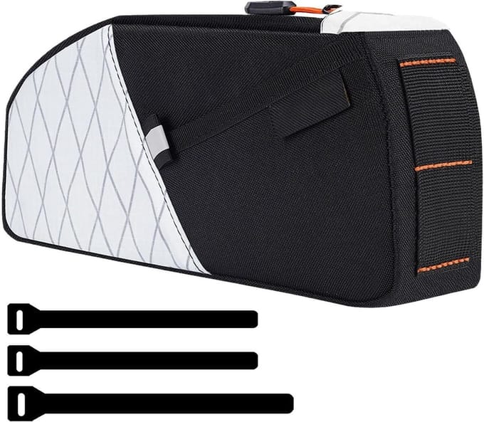 Fietstas Buis - Frame Tas - Outdoor Sport - Reflecterend Veiligheidssysteem - 1.5L Capaciteit - Wit