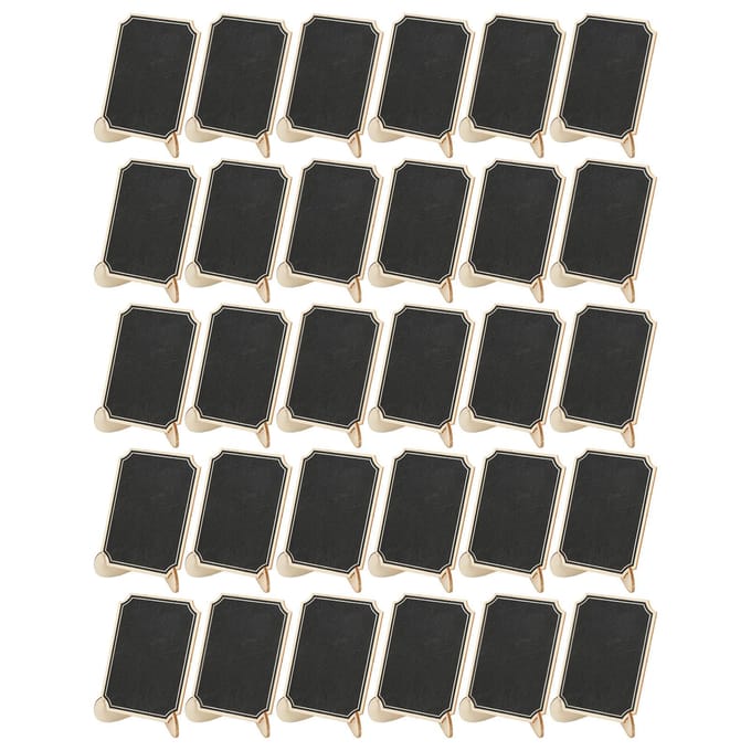 30 Sets Mini Schoolbordjes met Standaard Afneembaar Ruimtebesparend Goede Stabiliteit Draagbaar Kleine Schoolbordjes voor Bureau beige
