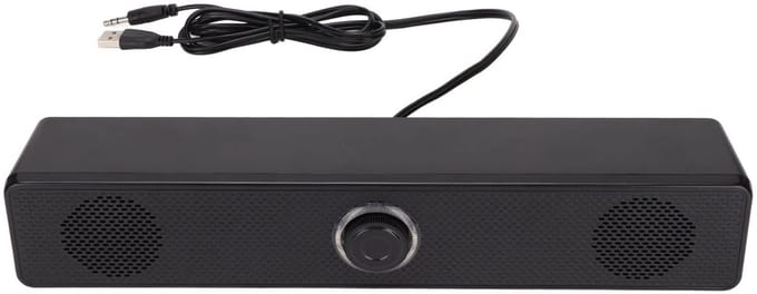 Golden crown - Bedrade Computerluidspreker - USB-desktopluidspreker - Mini-soundbar-luidspreker - Geschikt voor PC en Laptop - 3,5 mm-ingang - Volumer