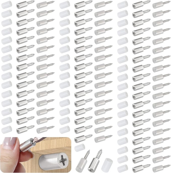 Zelftappende Schroeven - Kast Planksteunen - Meubel Reparatie - Antislip Hoes - 100 Stuks - Wit