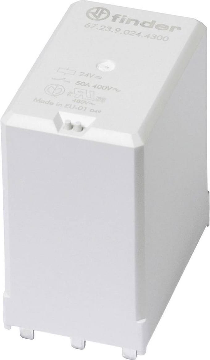 Finder 67.23.9.024.4300 Printrelais 24 V/DC 50 A 3x NO 1 stuk(s)