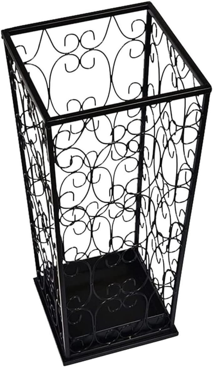 Paraplubak Metaal - Parapluhouder Standaard - Entree Organiseren - Modern Open Design - 25x53.5 cm - Zwart