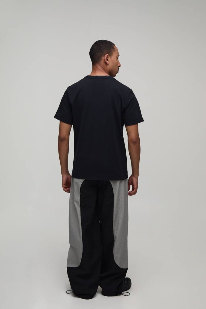 Baggy Fit Trainingsbroek Met Paneeldetails | Black | Size XS
