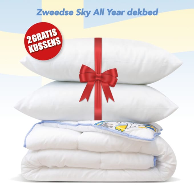 Swedish Sky All year dekbed + 2 hoofdkussen litsjumeaux extra lang dekbed set 260x220
