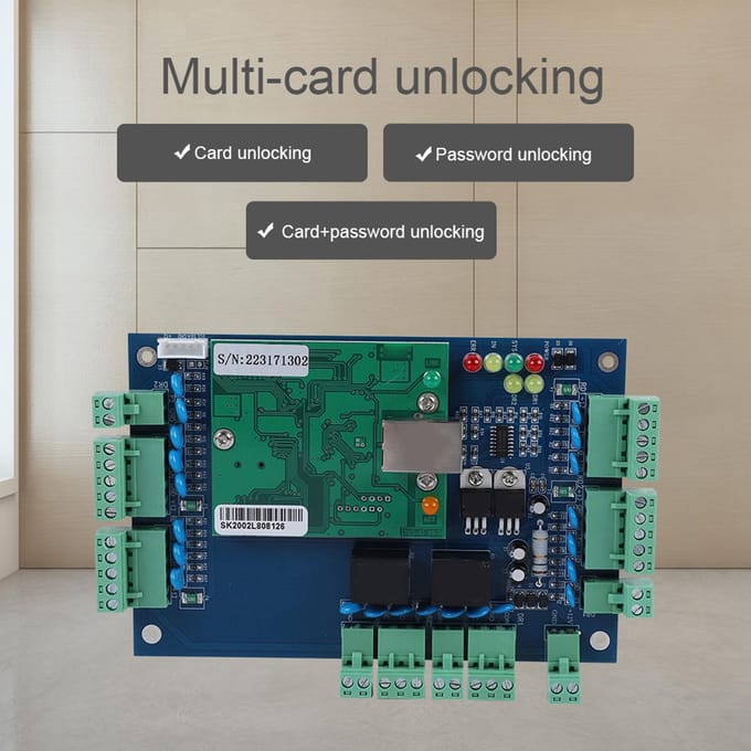 TCP/IP Netwerk Toegangscontrolebord Paneelcontroller voor Wiegand 2 Deuren Gebruik black