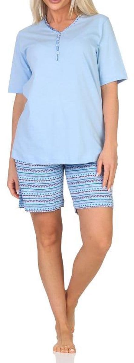 Normann dames pyjama shorty met korte mouwen in Ethnolook - Ook in oversizes