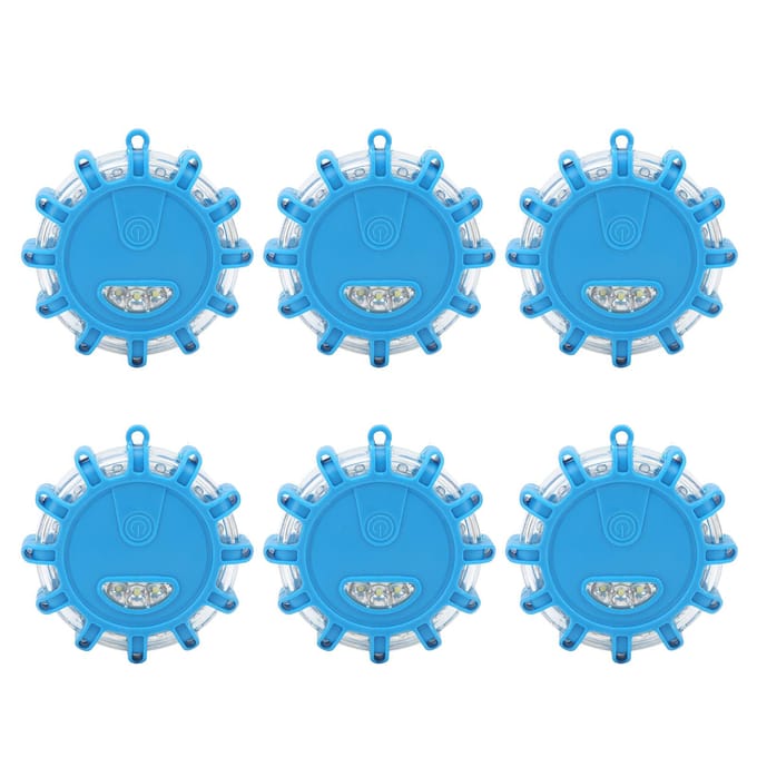 6PCS Lampe d'Avertissement LED 12V Étanche Anti-poussière Haute Luminosité Éclairage d'Urgence pour Maison Voiture Champ Blue blue