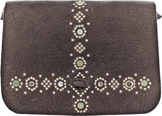 b.belt Leren Gordeltas Schoudertas Maya Beltbag Stahlgrau Grijs