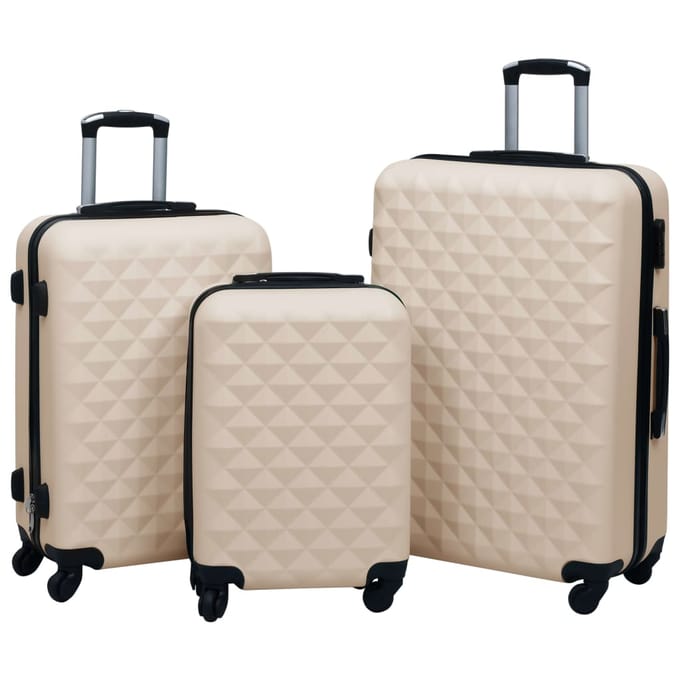 vidaXL - 3-delige - Harde - kofferset - ABS - goudkleurig
