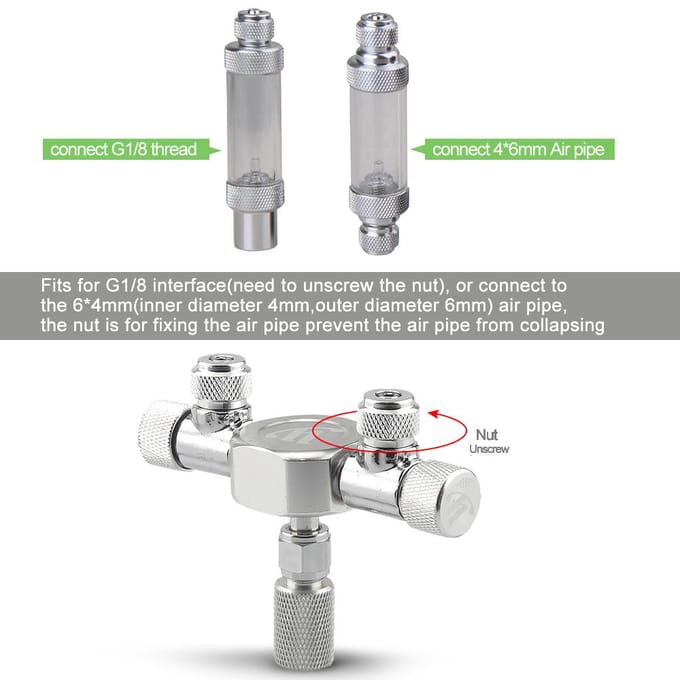 Aquarium Tank CO2 Splitter Regulator Distributienaald Fijne afstelling Klep voor CO2 Regulator met 6-weg Uitlaten 3 Way Outlets green