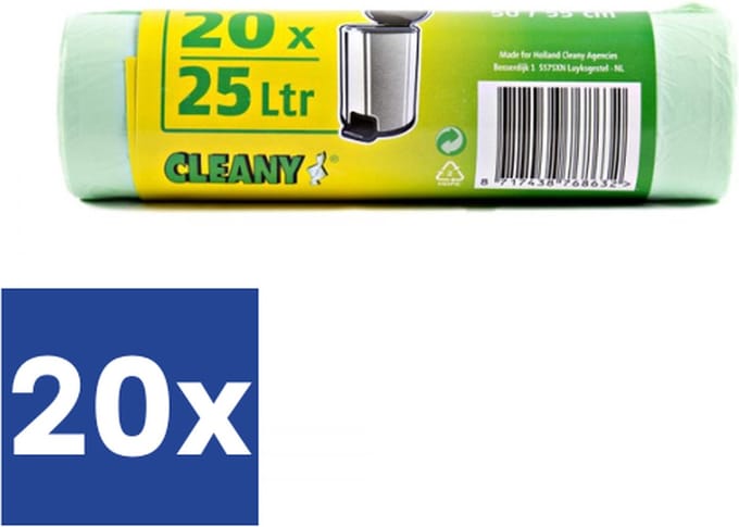 Cleany - Pedaalemmerzakjes - Groen - 25 Liter - 20 x 20 stuks