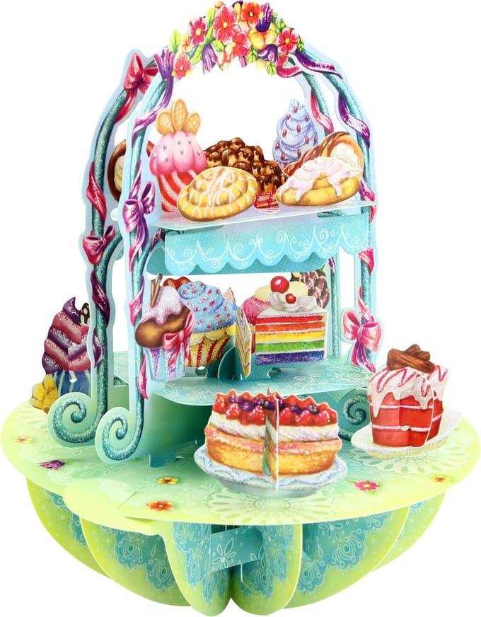 3D kaart Cake display - Santoro London Pirouettes