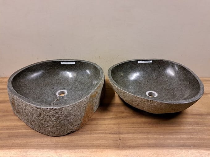 2 waskommen uit 1 steen - 50x47x15cm - FL22471