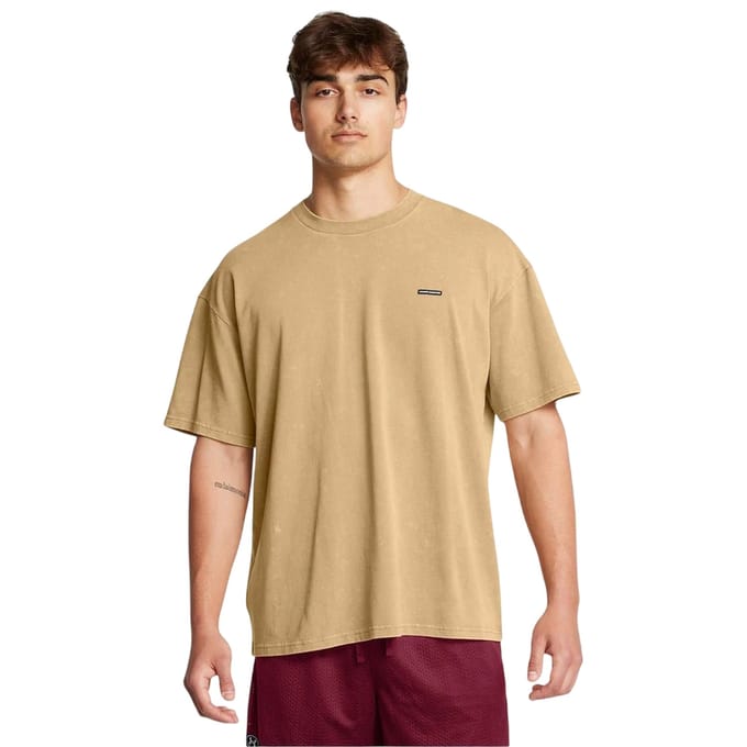 Under Armour Heren Gewassen Logo Oversized T-shirt (Bruin)