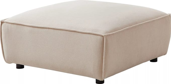 Vente-unique Poef van beige ribfluweel BORORE - van Pascal Morabito