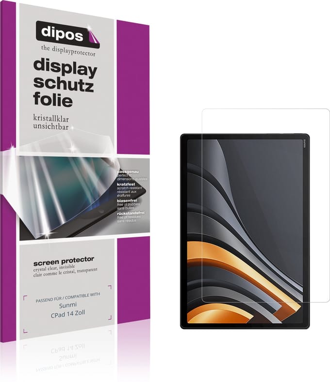 dipos – 2x Beschermfolie geschikt voor Sunmi CPad 14 Zoll | Krasbestendige & heldere Screenprotector Ultra-Thin